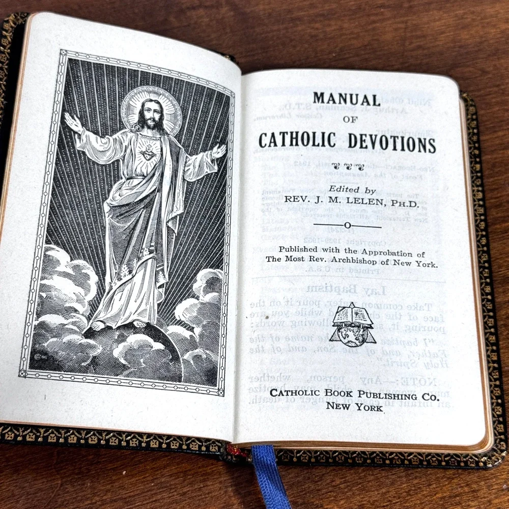 Manual of Catholic Devotions 1952 Pocket Size Rev JM Lelen, PhD